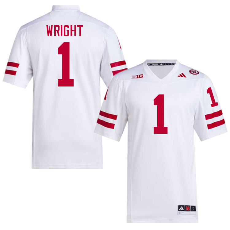 Nebraska Cornhuskers #1 Ceyair Wright College Football Jersey Stitched-White Nebraska Cornhuskers #1 Ceyair Wright College Football Jersey Stitched-White